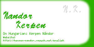 nandor kerpen business card
