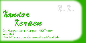 nandor kerpen business card